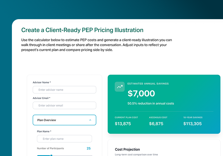 PEP Pricing Calculator for Client Illustrations